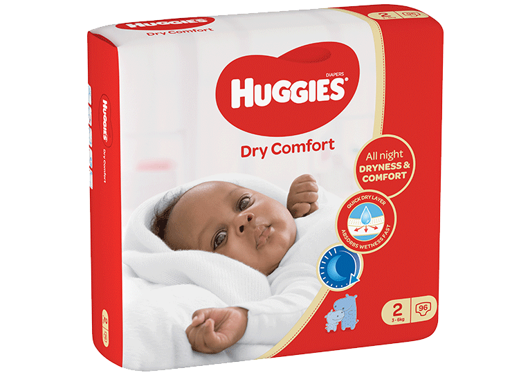 Huggies Dry Comfort diapers packet